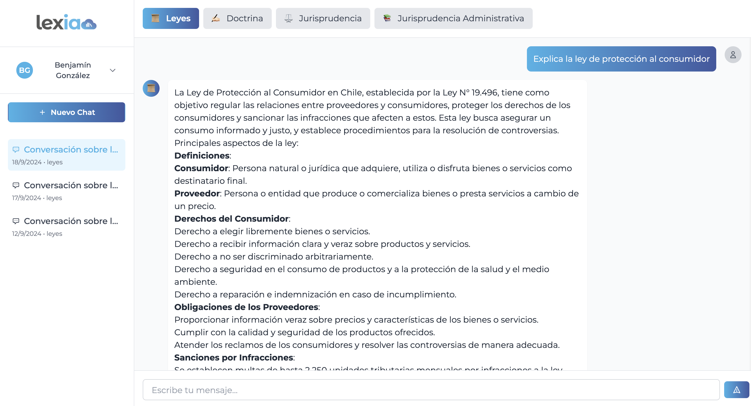 Dashboard del SaaS